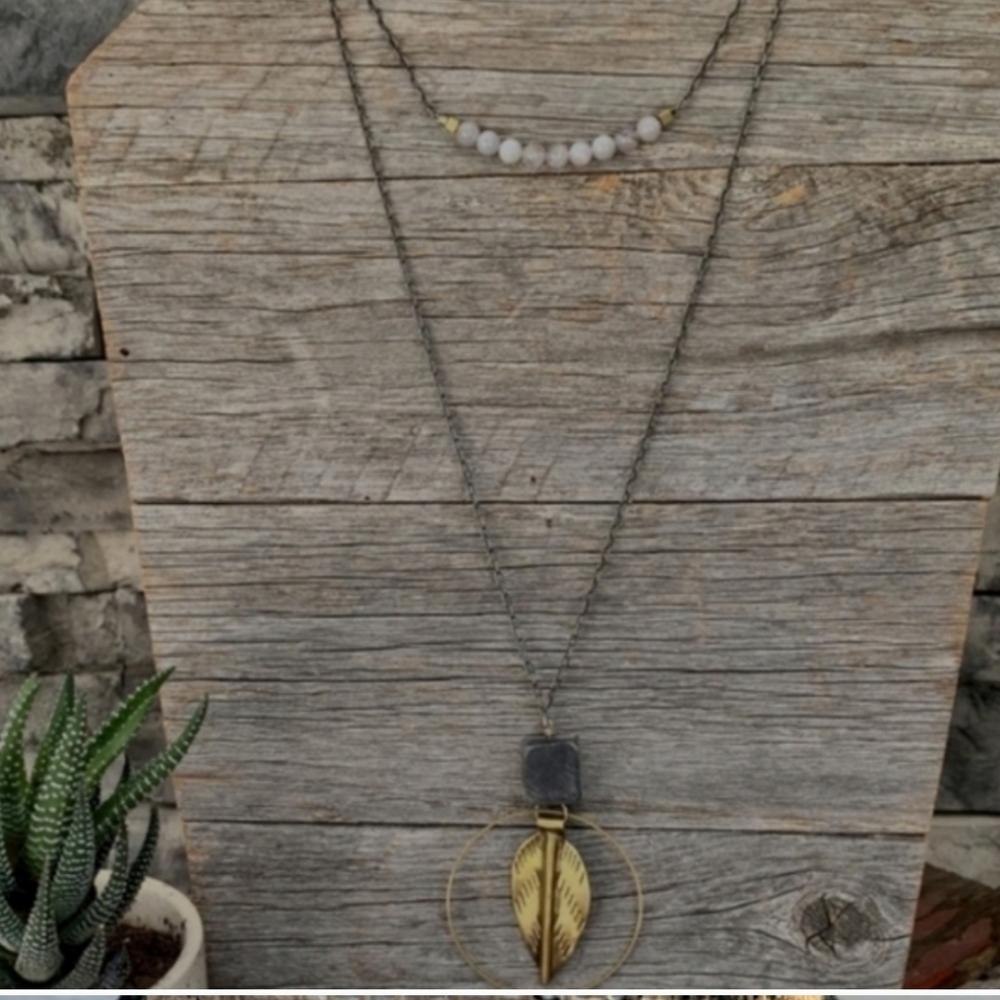 🐆Sale🔥Beljoy 2in1 agate detachable boho layer horn Fall perfection Valentine's